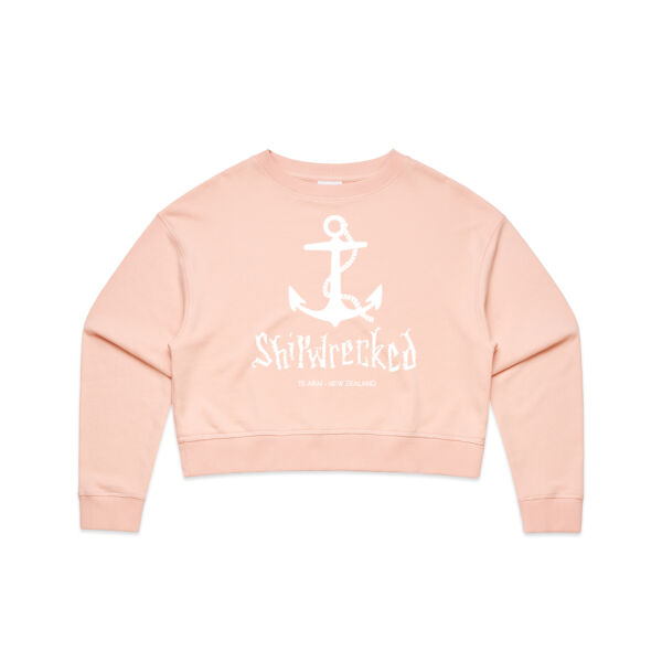Shipwrecked Iconic Anchor Long Sleeve Crop Top, Women Thumbnail