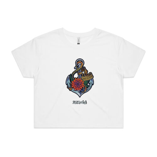 Anchor with flowers light shirts Thumbnail