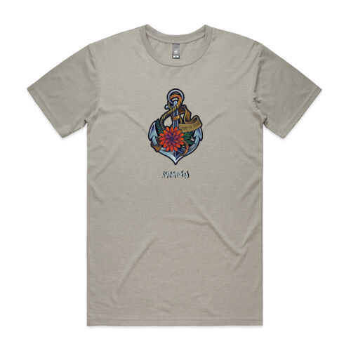 Anchor with flowers light shirts Thumbnail