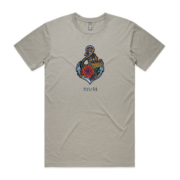 Anchor with flowers light shirts Thumbnail